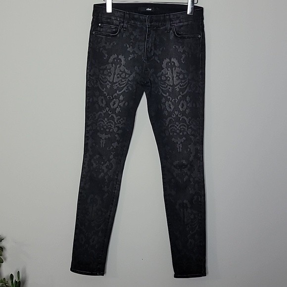 Else mid rise carpet print skinny jean Sz 26 Mid Rise - Picture 1 of 7